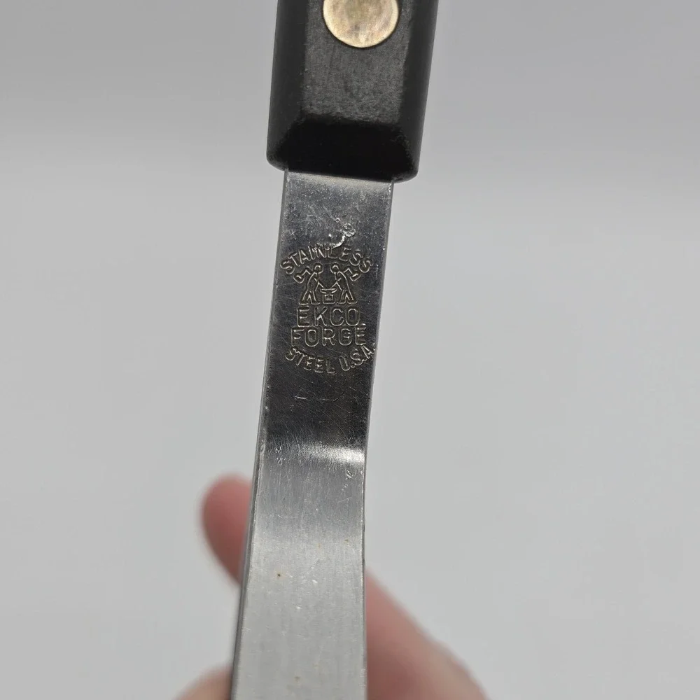 Vtg Ekco Forge Stainless Steel Vegetable Potato Masher  - Black‎ Handle